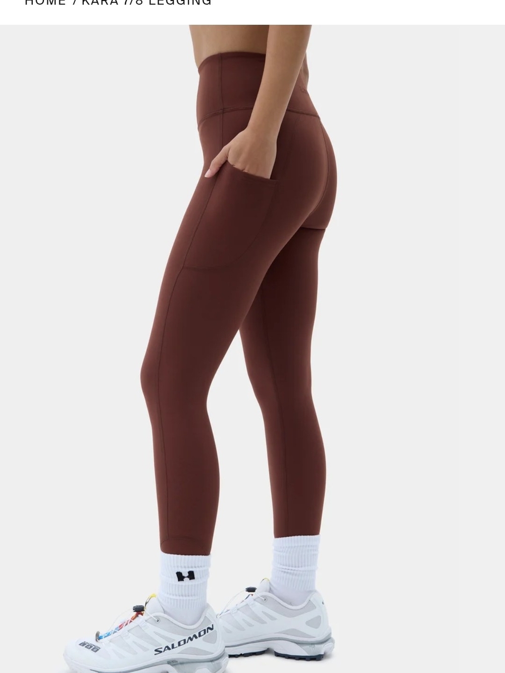High-Rise Pocket Leggings in Deep Brown